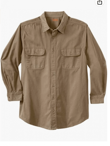 Boulder Creek by King size Men’s Big & Tall Long Sleeve Denim and Twill Shirt