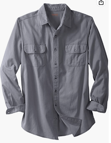 Boulder Creek by King size Men’s Big & Tall Long Sleeve Denim and Twill Shirt